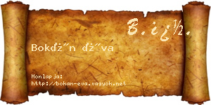 Bokán Éva névjegykártya